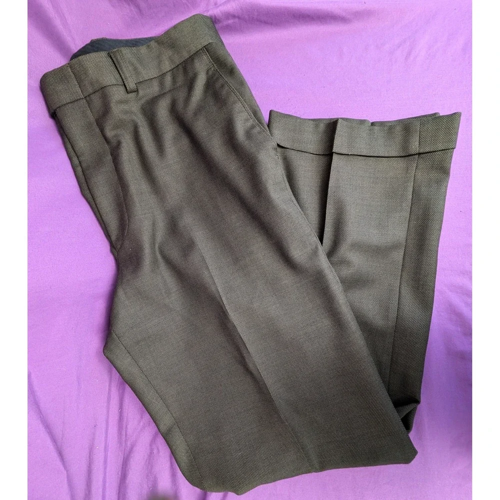 Linea Naturale Luxe 100% Wool Birdseye Pants Italian Sage Gray Size 34X31